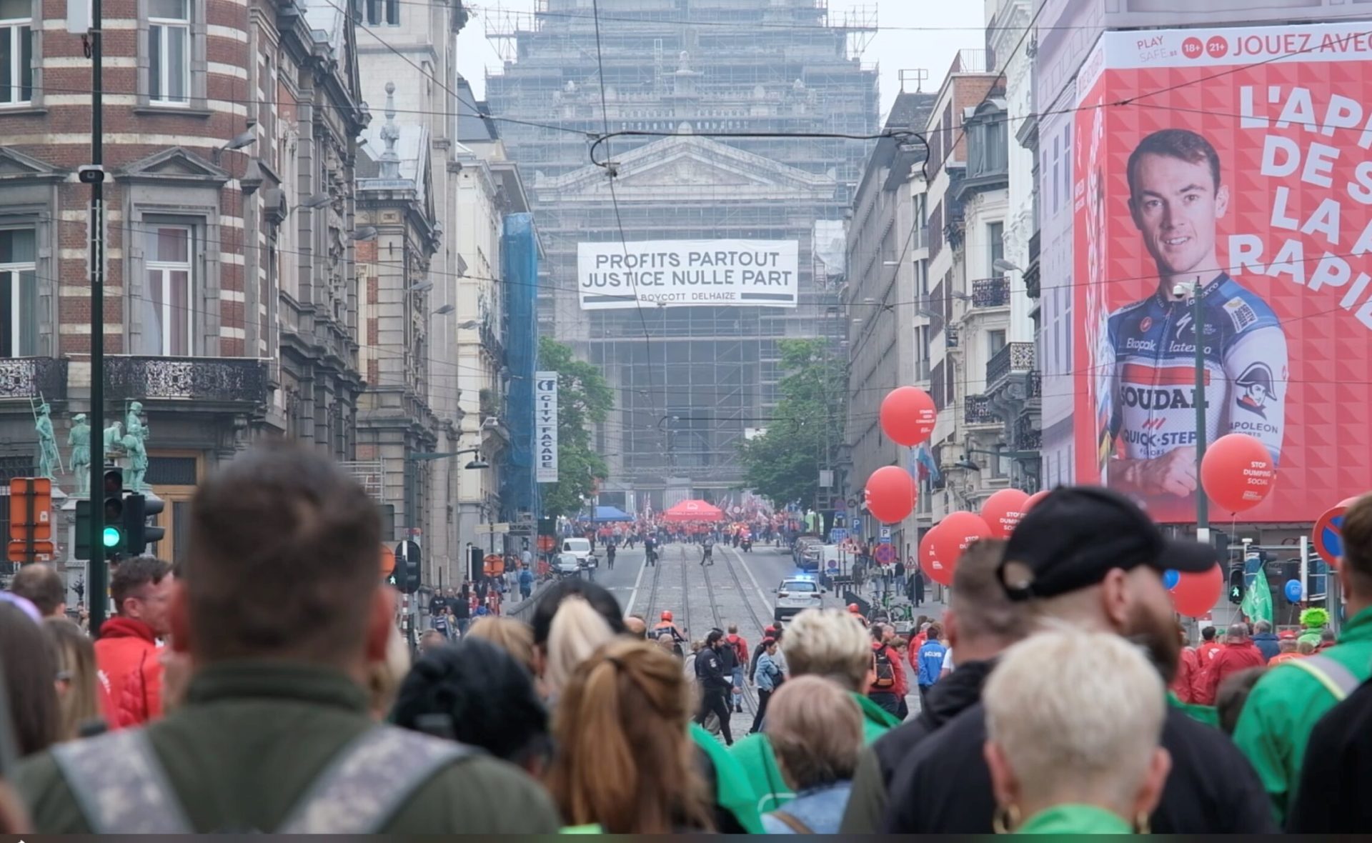 manif syndicale delhaize